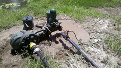 Fresh mud all over the pump